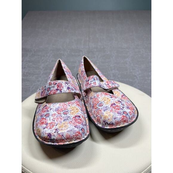 Algeria Pink Floral rose Mary Jane Comfort Clog Shoe Womens Size 38 FEL-346 - Picture 2 of 7